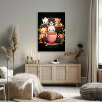 Adorable Bears Cozy Mug Whimsical Poster Art