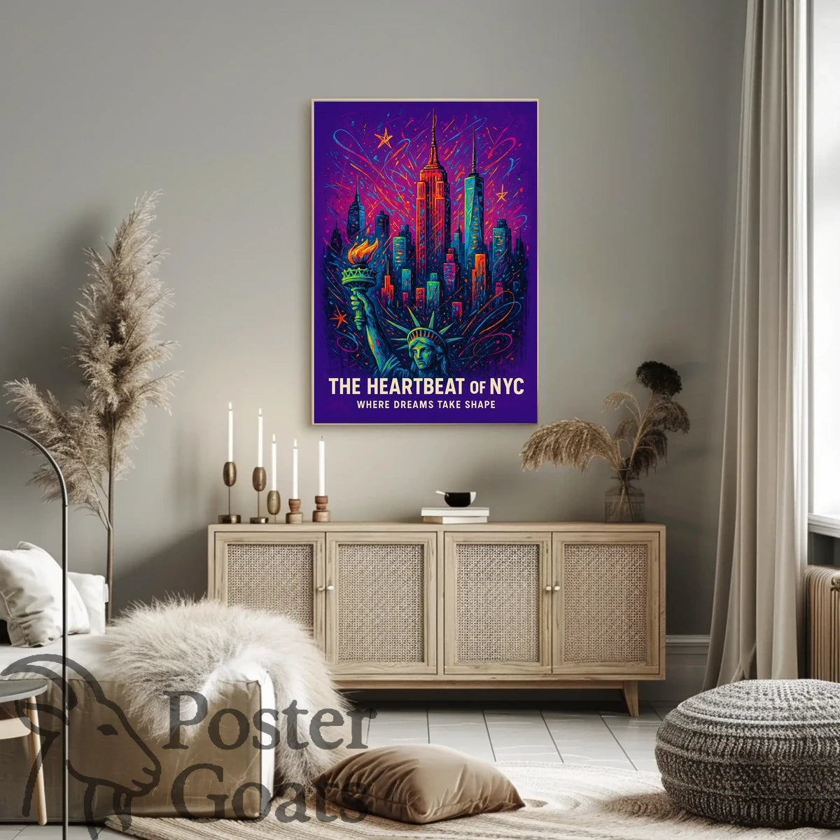 Vibrant New York Cityscape Poster with Modern Urban Art