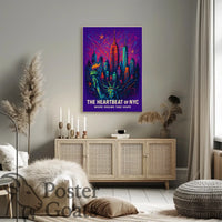 Vibrant New York Cityscape Poster with Modern Urban Art