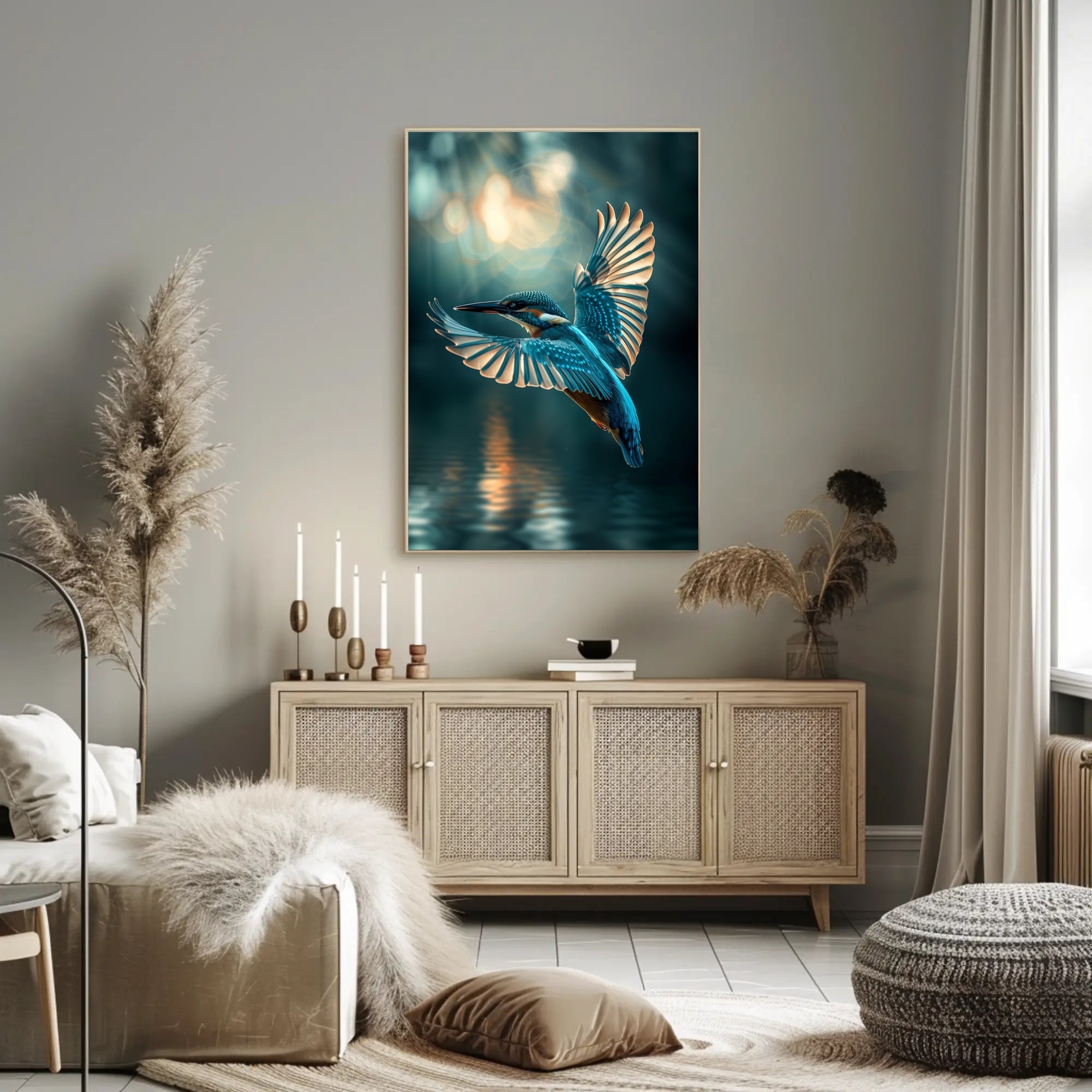 Kingfisher Elegance Photorealistic Animal Poster PosterGoat