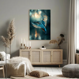 Kingfisher Elegance Photorealistic Animal Poster PosterGoat