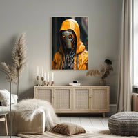 Cybernetic Sentinel In The Rain Poster PosterGoat