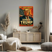 Donald Trump Resolve Patriotic Vintage Line Art Poster