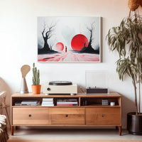 Surreal Red Spheres Abstract or Artistic Poster