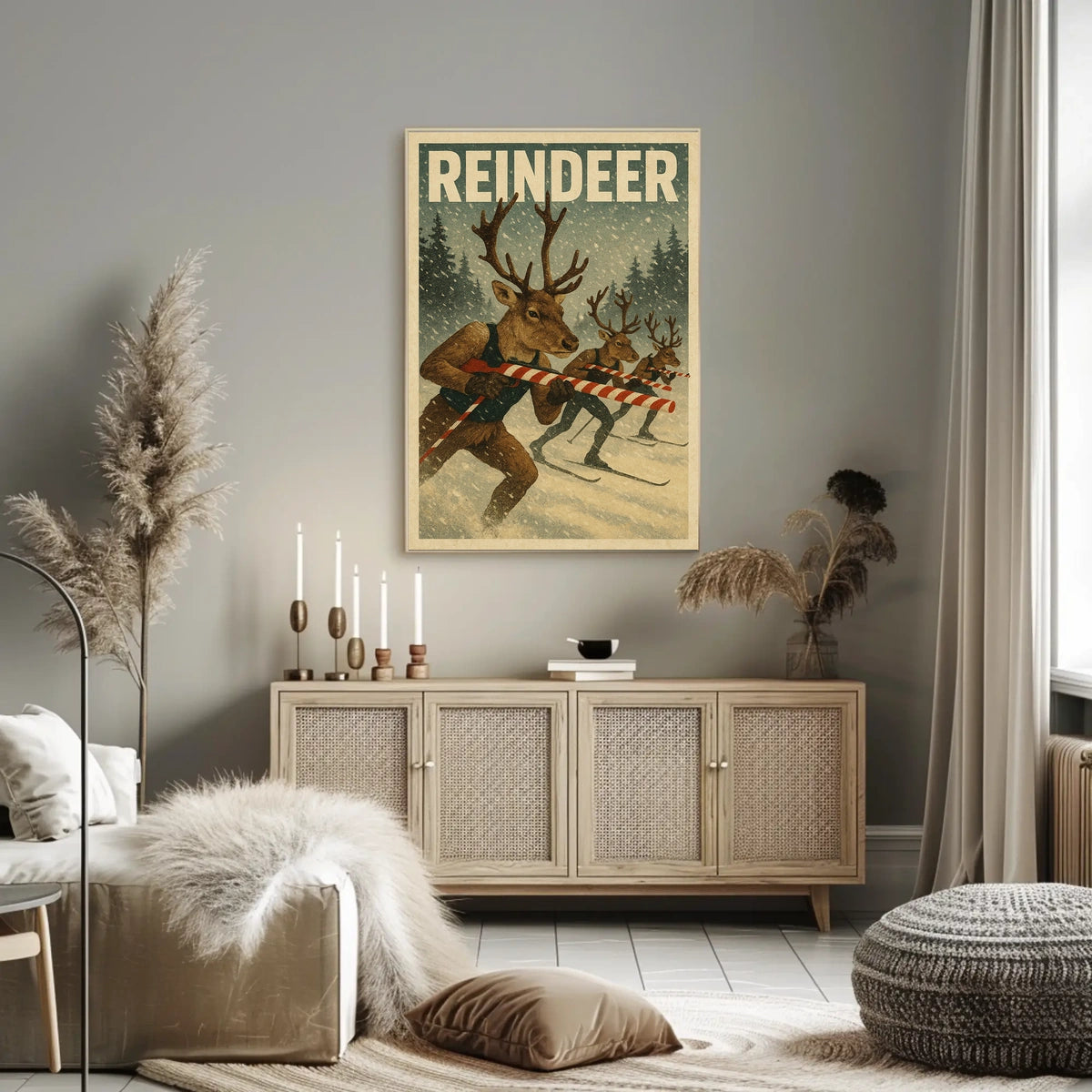 Reindeer Ski Team Poster