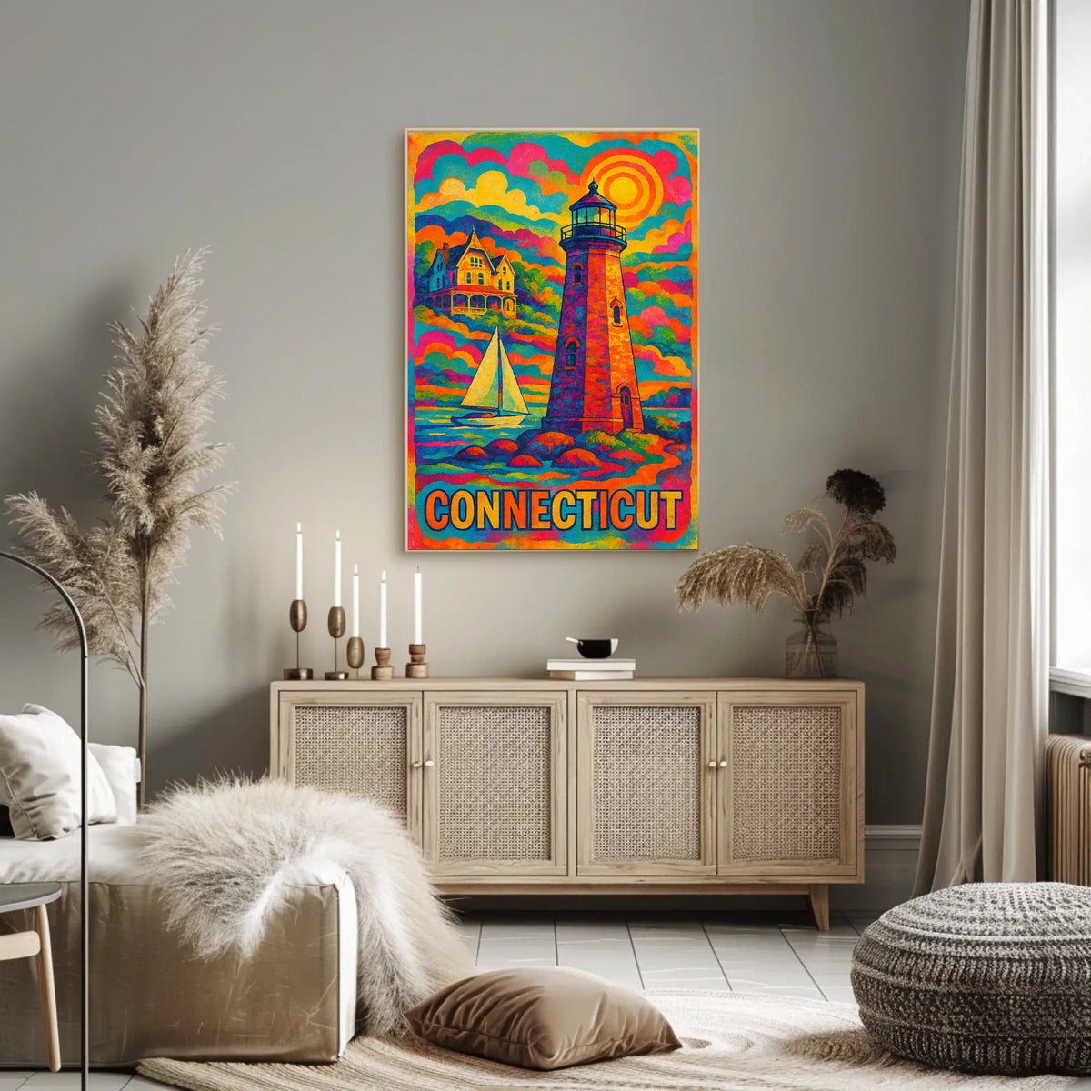 Vibrant Connecticut Lighthouse Poster