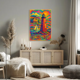 Vibrant Connecticut Lighthouse Poster