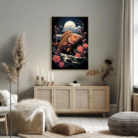 Mystical Fish Under Moonlit Night Poster