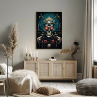Cybernetic Skull Art Poster