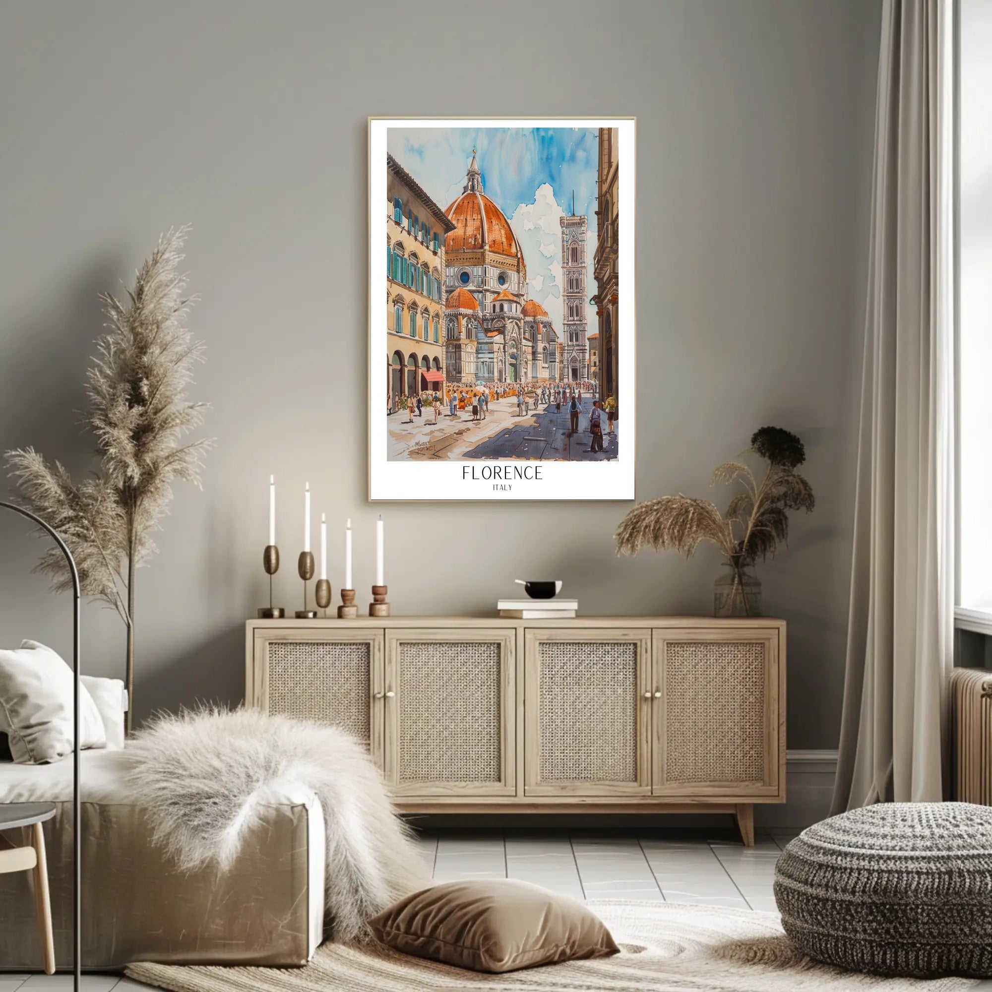 Florence Cathedral Watercolor Poster PosterGoat