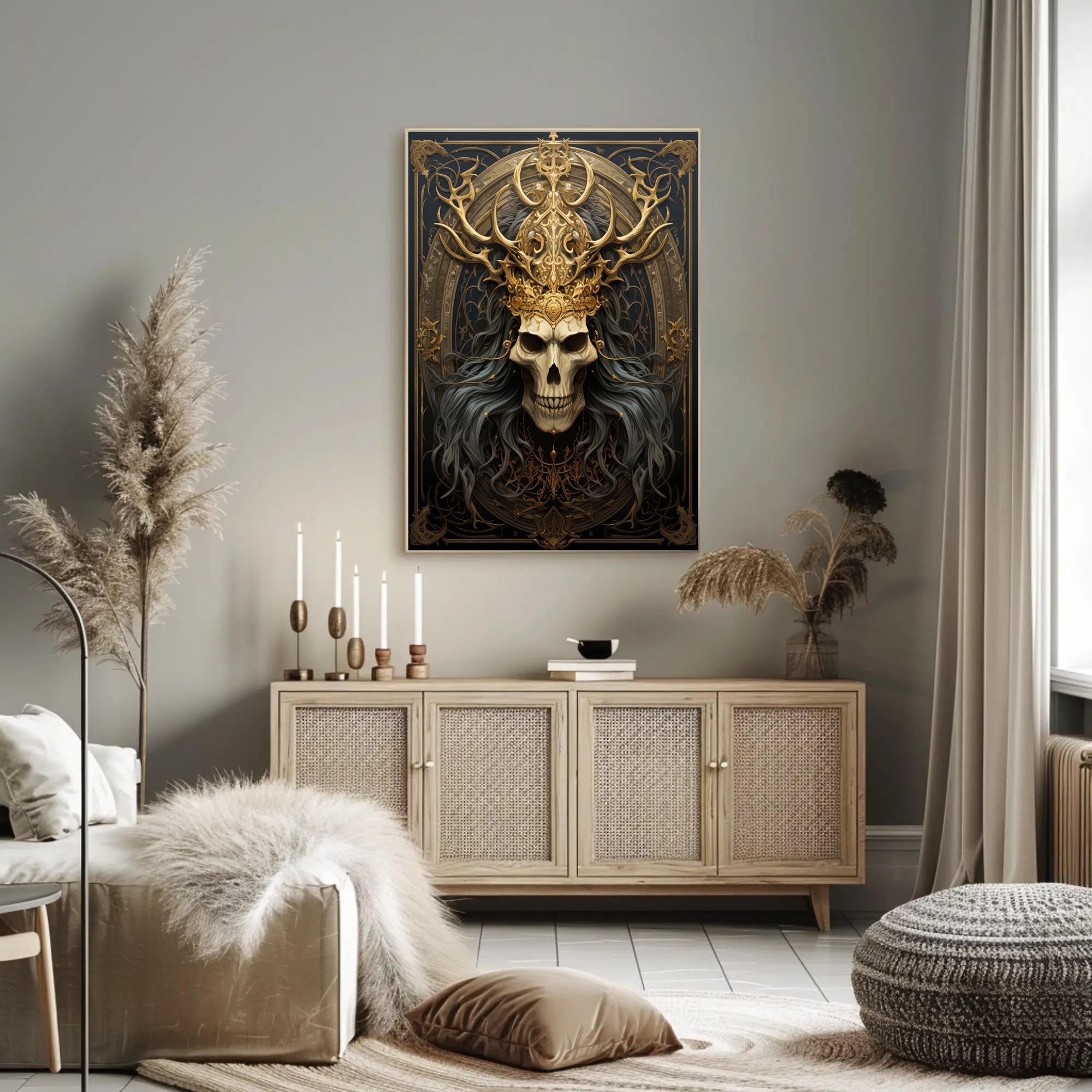 Ornate Skull Emblem Poster