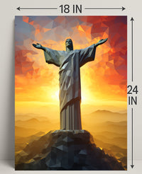 Christ The Redeemer At Sunset Poster