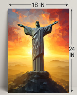 Christ The Redeemer At Sunset Poster