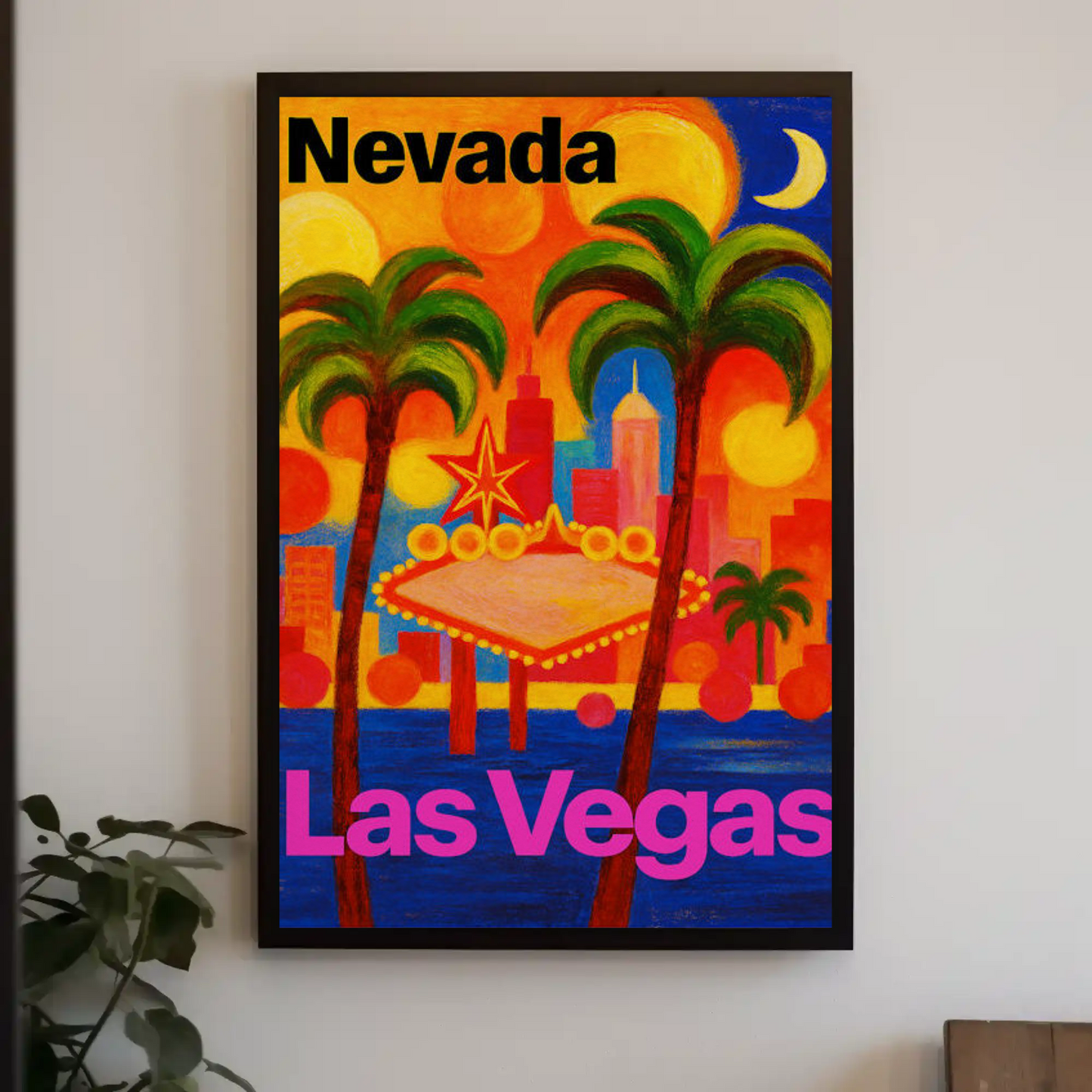Nevada Las Vegas Neon Lights Nightlife Poster Poster