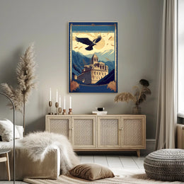 Majestic Fortress Beneath the Soaring Eagle Poster
