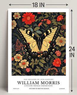 William Morris Artistic Butterfly Vintage Cultural or Heritage Poster