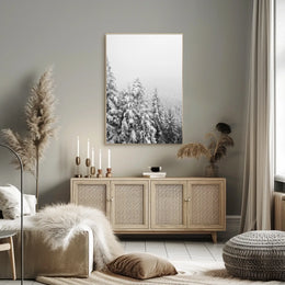Serene Winter Landscape with Snow-Covered Pines National Park Poster