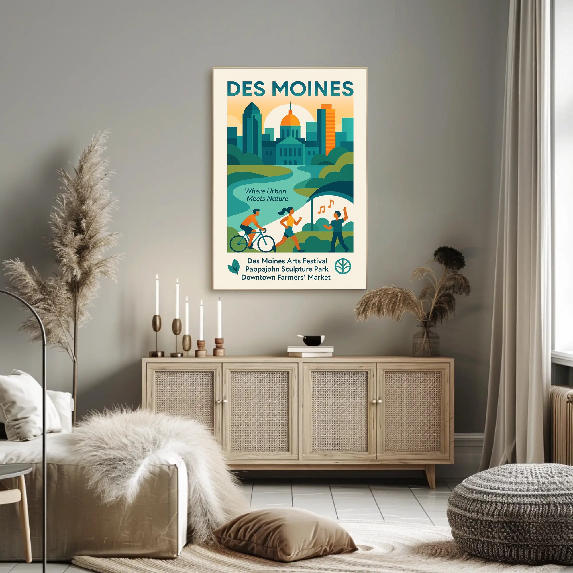 Des Moines Where Urban Meets Nature Poster