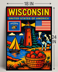 Wisconsin United States of America Poster PosterGoat