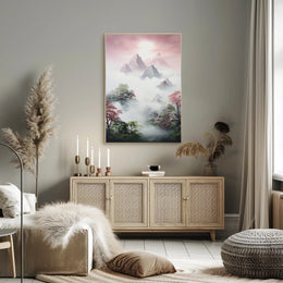 Serene Mountain Landscape in Timeless Artistic Poster