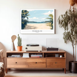 Fraser Island Scenic Beach Travel Poster