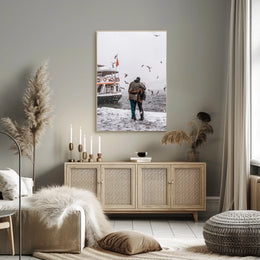 Winter Embrace By The Sea Poster