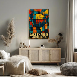 Lake Charles Geometric Abstract Art Poster