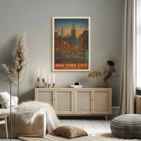 New York City Mosaic Realism Poster