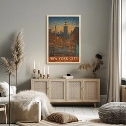 New York City Mosaic Realism Poster