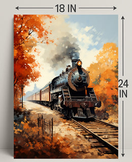 Autumn Journey By Train Poster