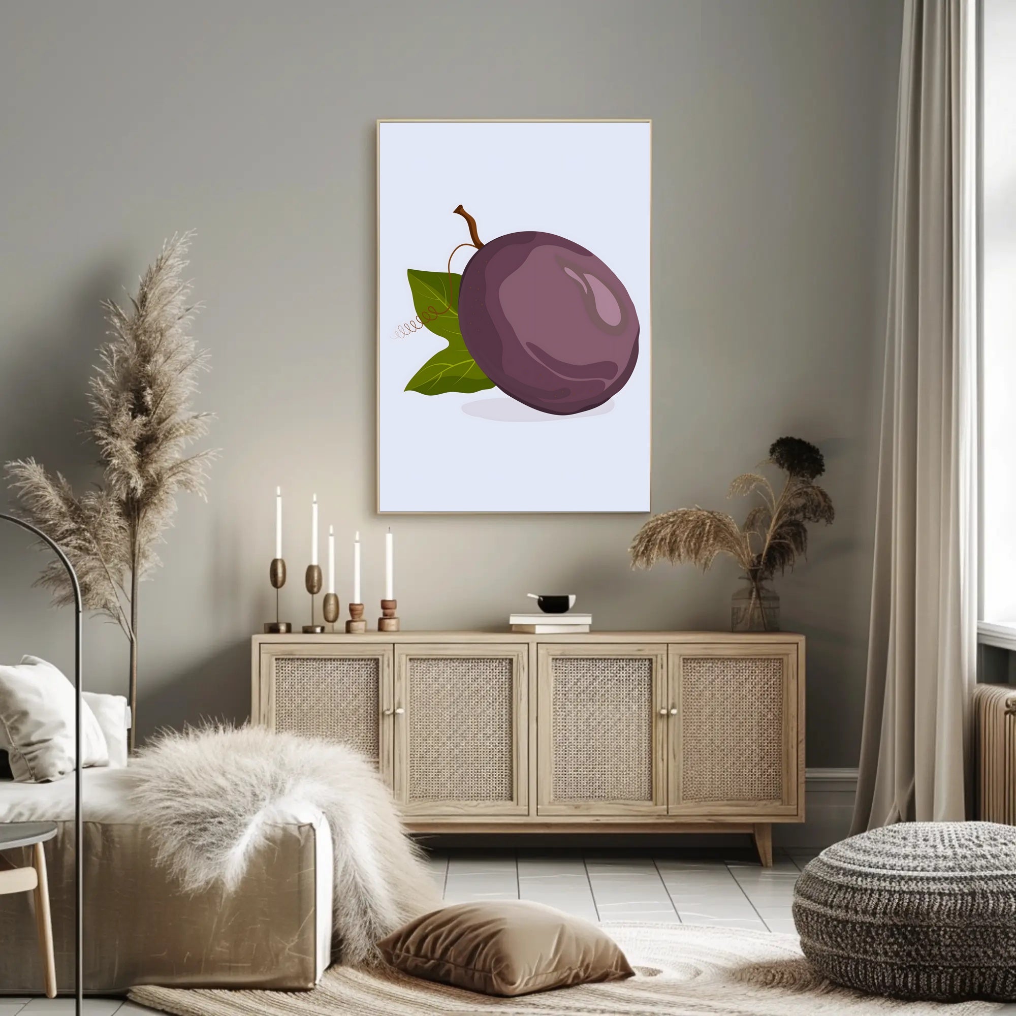 Plum Illustration Poster