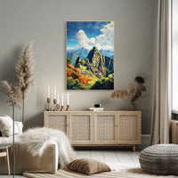 Machu Picchu Polygonal Art Adventure Cultural or Heritage Poster