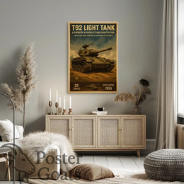 T92 Light Tank Vintage Military Recruitment Poster