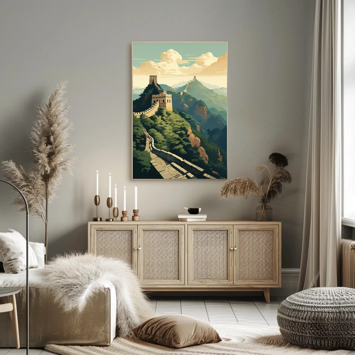 Great Wall Scenic Art: Majestic Travel Poster