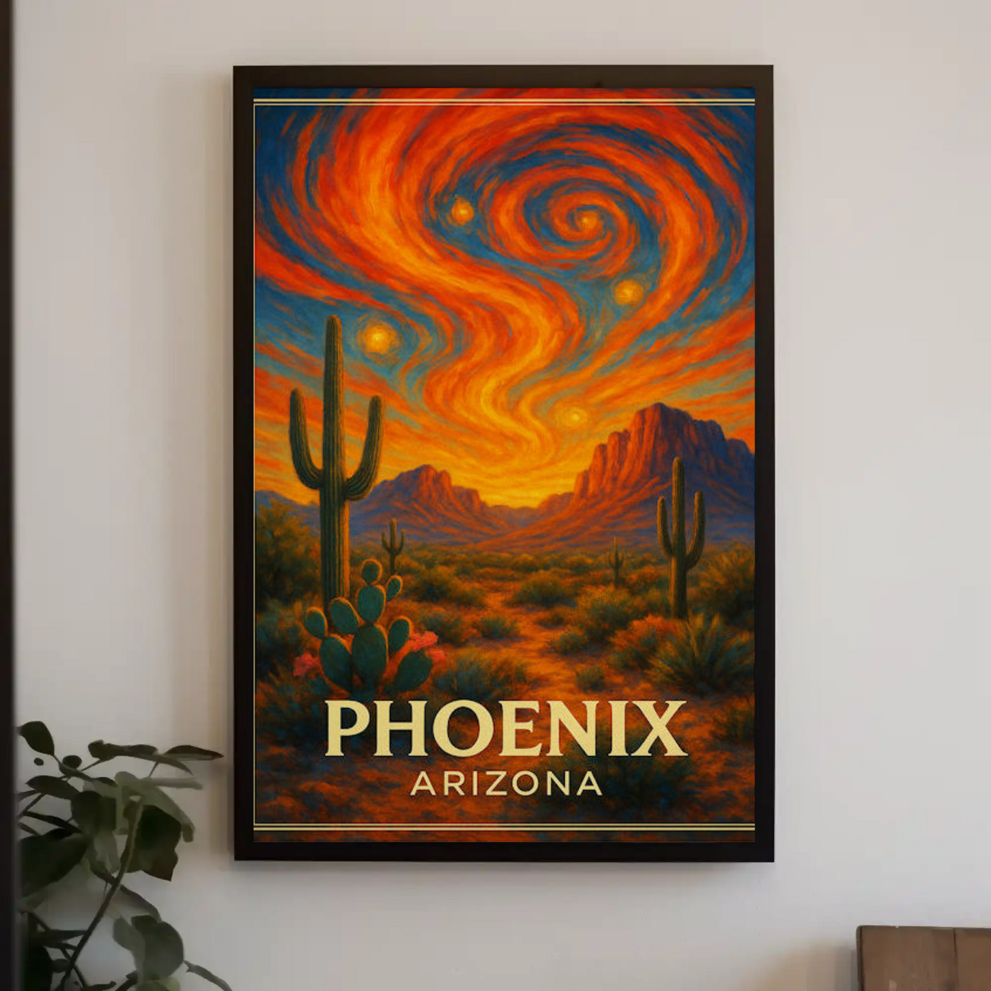 Phoenix Arizona Starry Desert Sky Travel Poster