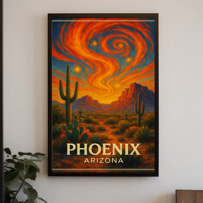 Phoenix Arizona Starry Desert Sky Travel Poster