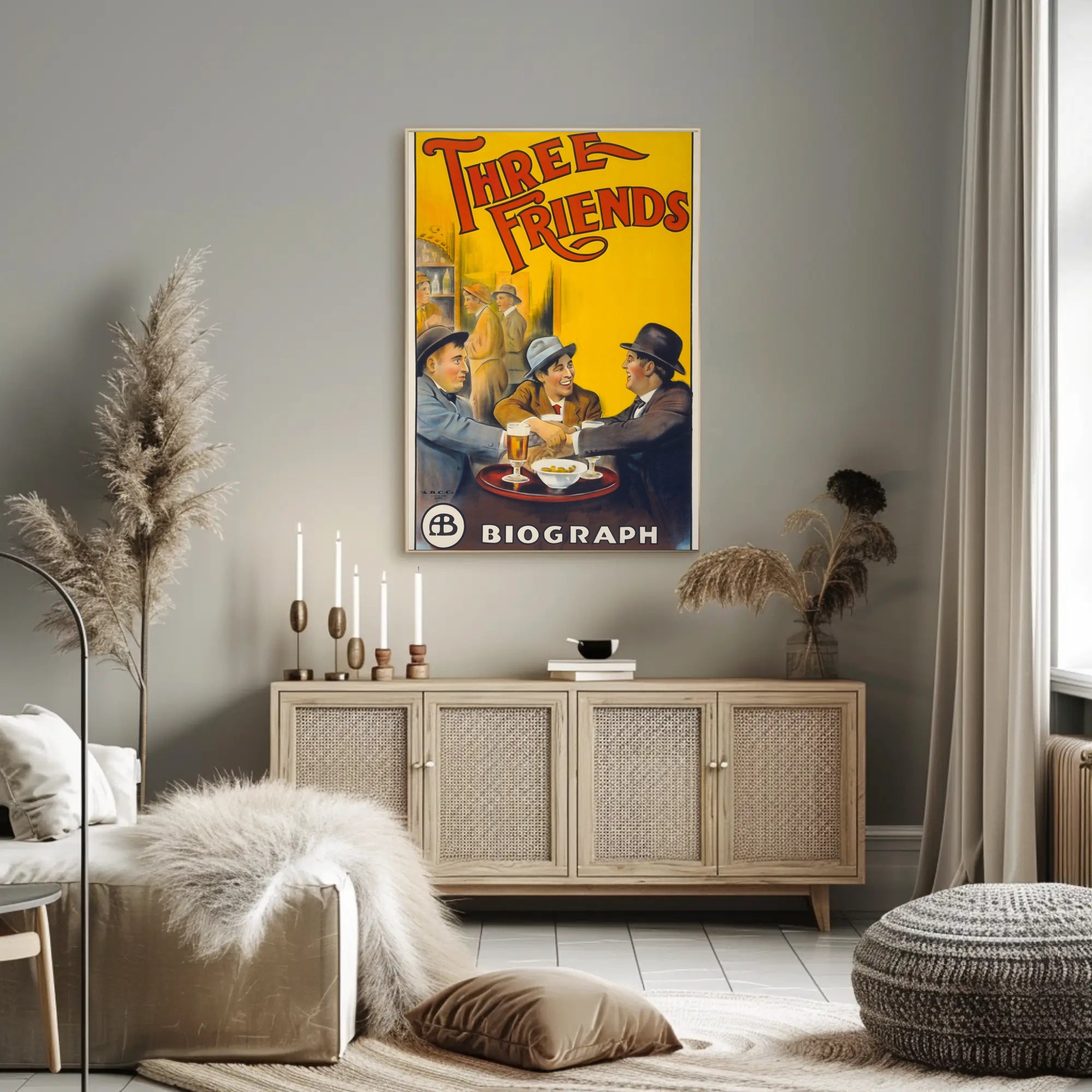 THREE FRIENDS Eye-Catching Abstract Pop Culture Poster
