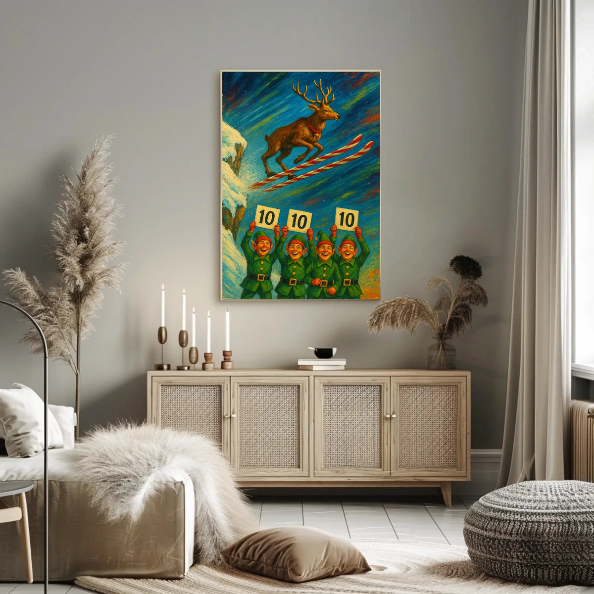 Reindeer Ski Jumping Extravaganza Poster