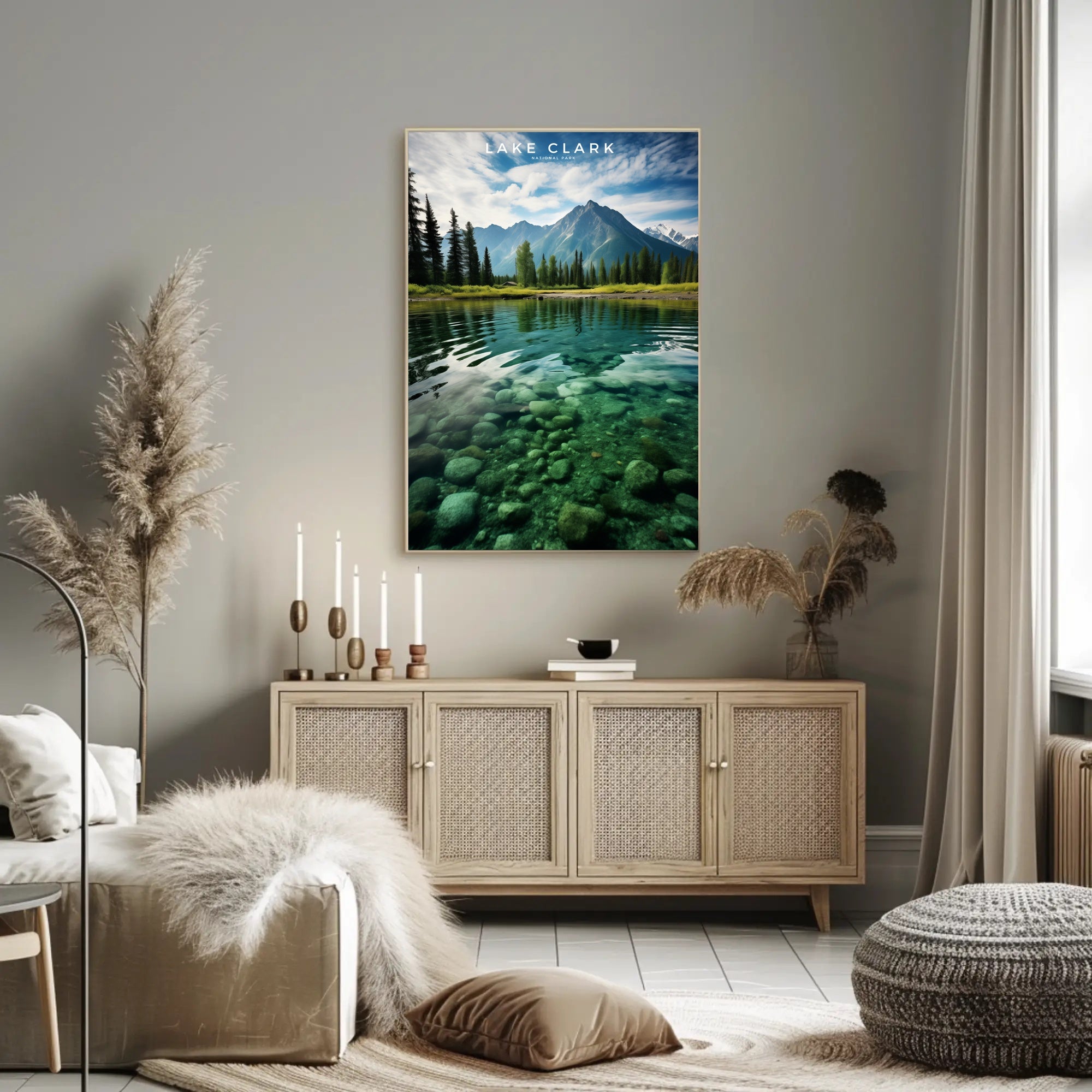 Lake Clark Tranquil Travel Poster Wall Art