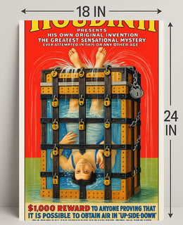 Houdini's Sensational Mystery Poster PosterGoat