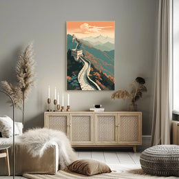 Great Wall of China Sunset Cultural or Heritage Poster