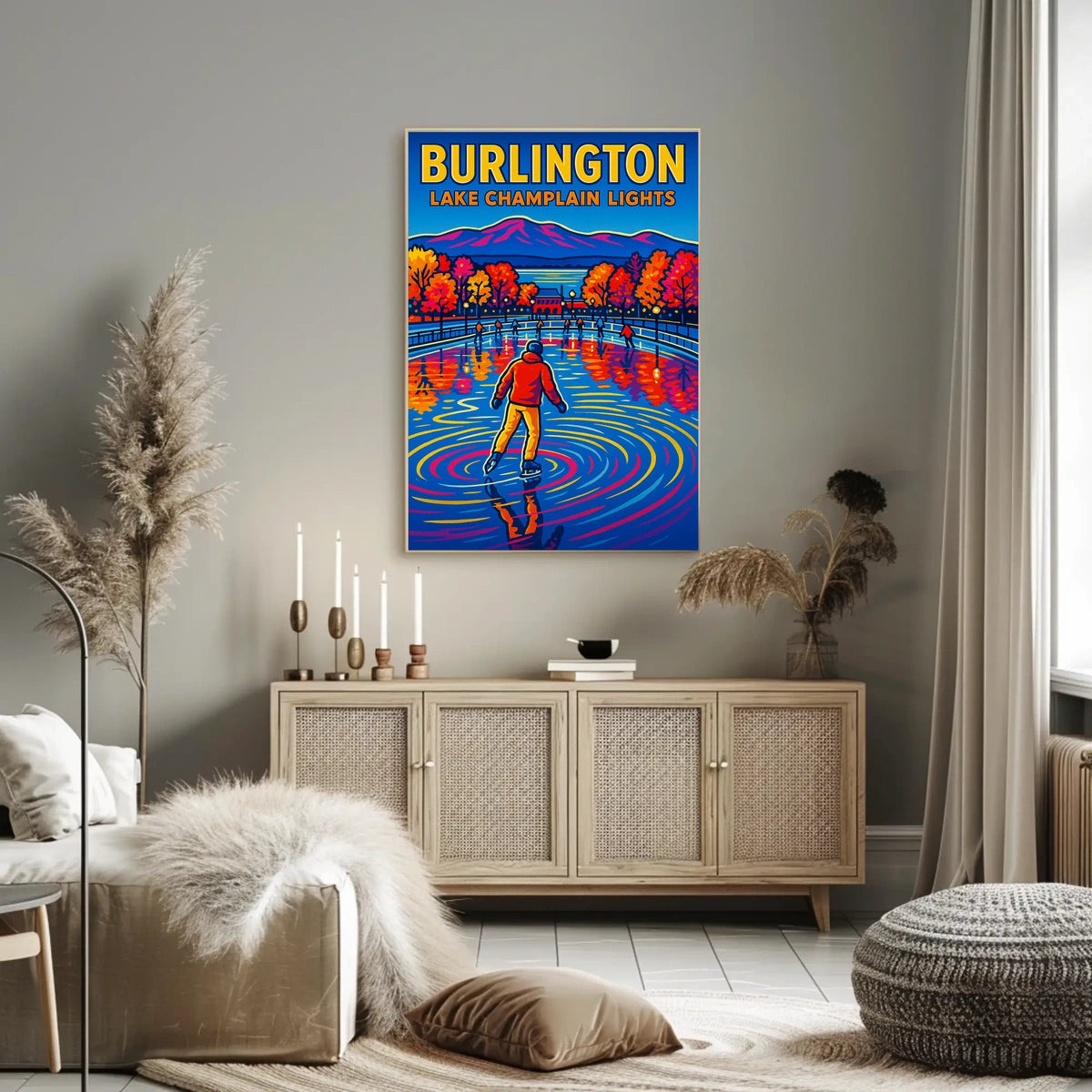 Burlington Lake Champlain Lights Poster