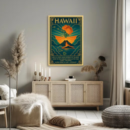 Vintage Car and Mountain Landscape Poster