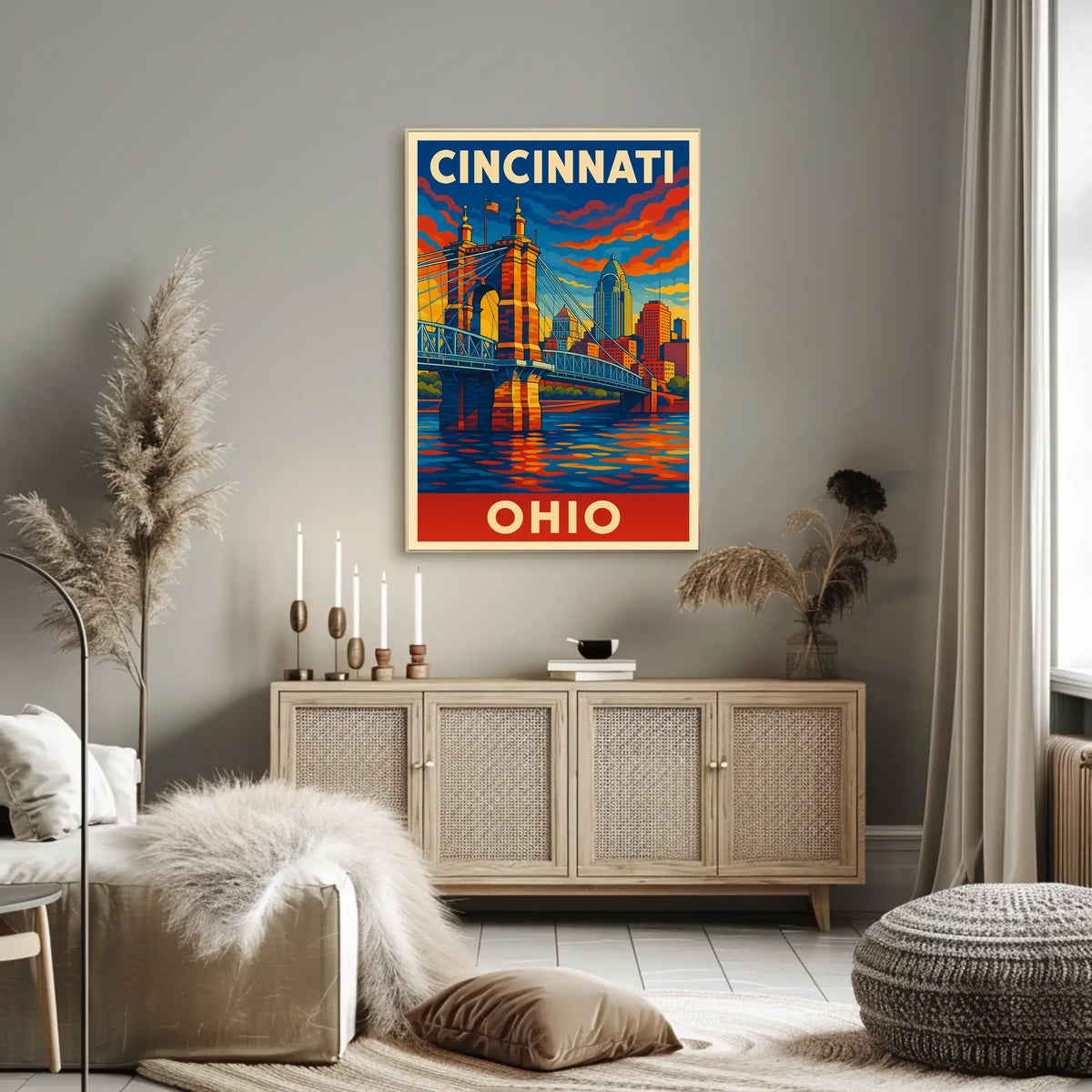 Cincinnati Skyline Art Poster