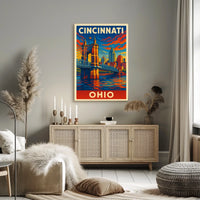 Cincinnati Skyline Art Poster