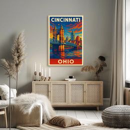 Cincinnati Skyline Art Poster