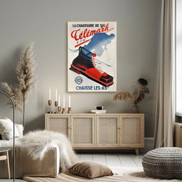 Célémark Ski Boots Advertisement Poster
