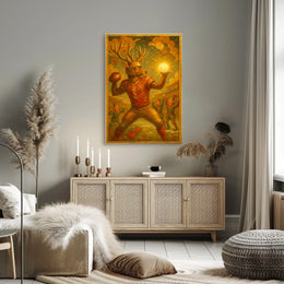 Mystical Deer Football Fantasy Art Poster