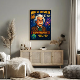 Albert Einstein Nobel Prize 1921 Vintage Scientific Wall Art Portrait Decor Poster