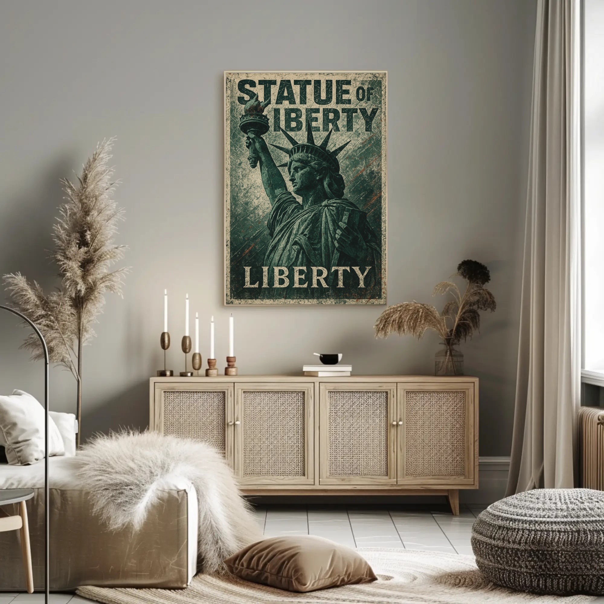 Statue of Liberty Vintage Heritage Cultural or Heritage Poster PosterGoat